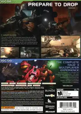 Halo 3 ODST (USA) box cover back